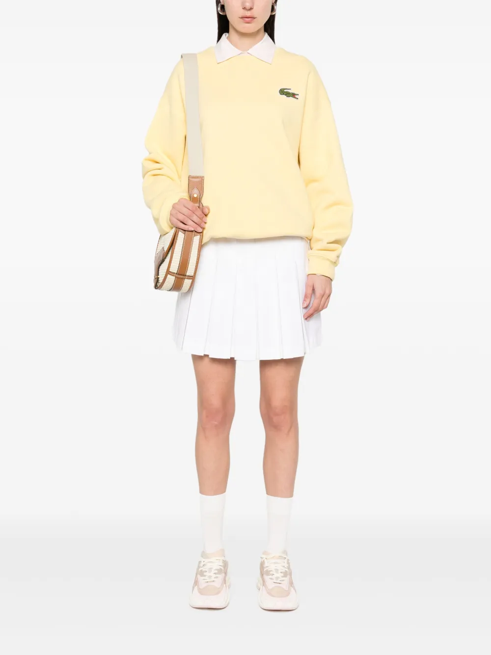 Lacoste Sweater met logopatch Geel