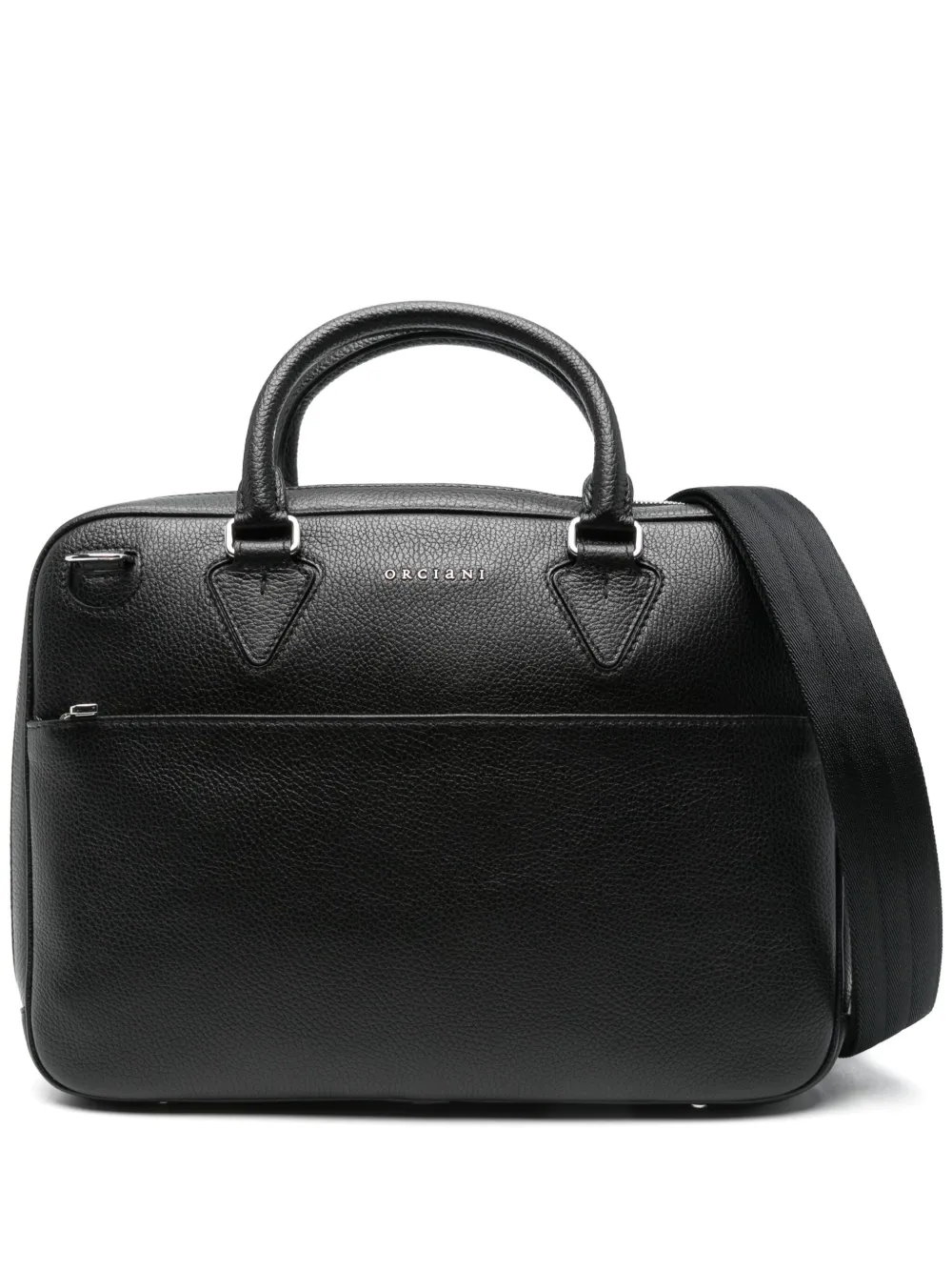 Orciani leather laptop bag Zwart