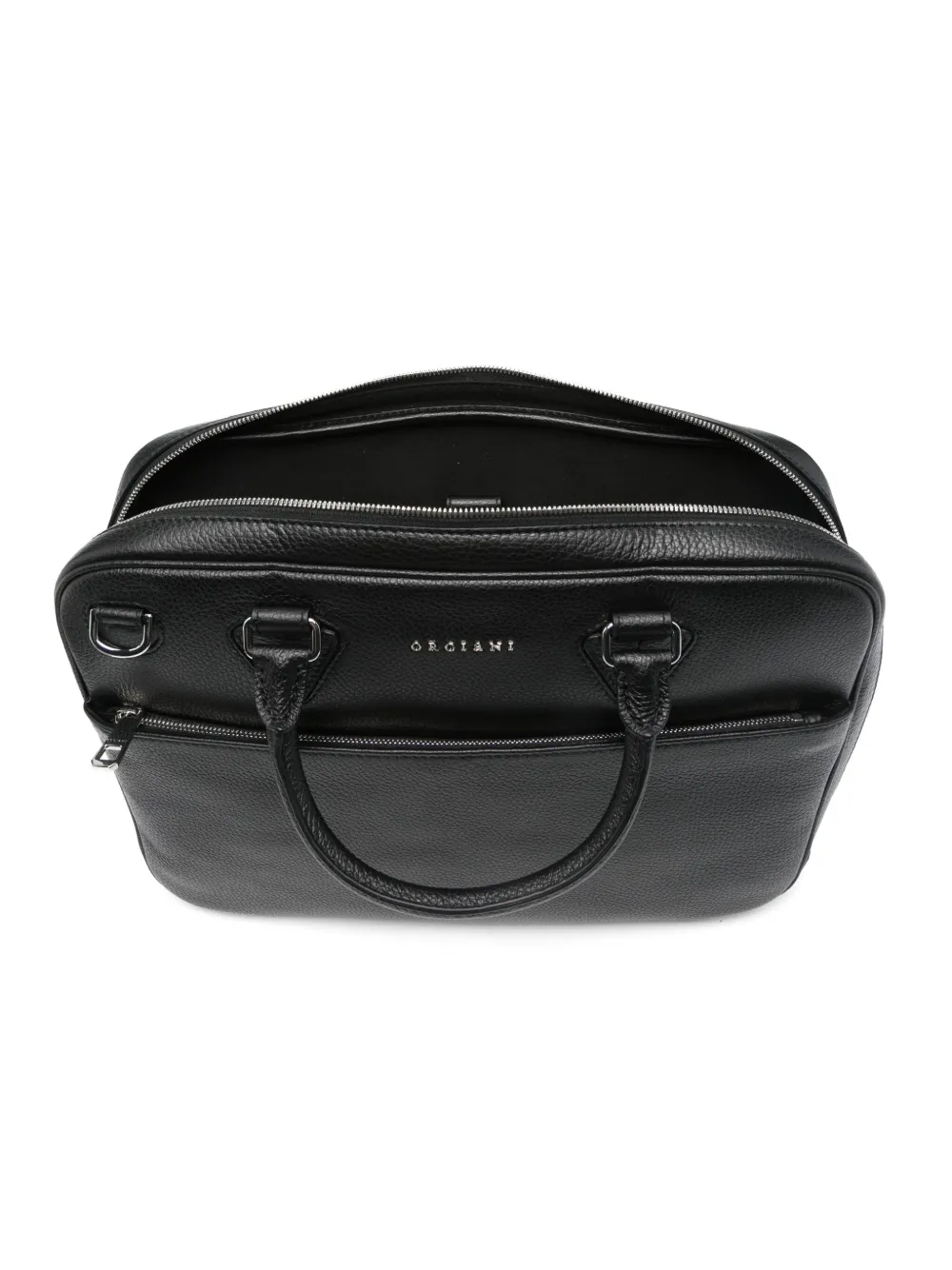 Orciani leather laptop bag Zwart