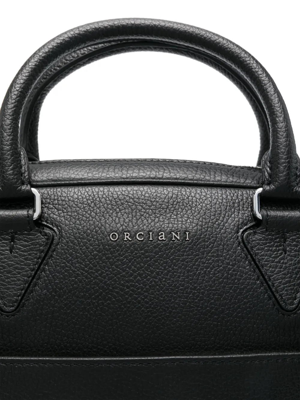 Orciani leather laptop bag Zwart
