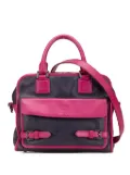 Loewe Pre-Owned 2015 Grained Bicolor Calfskin Cruz satchel - Blue