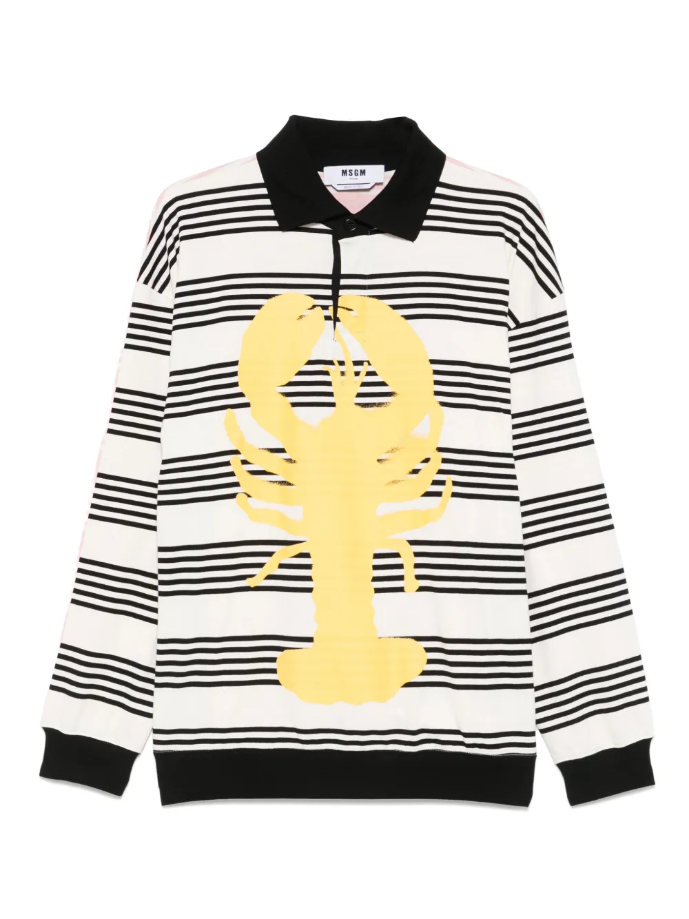 MSGM playera tipo polo con motivo de rayas | negro | Image 1