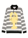 MSGM striped jersey polo shirt - Black