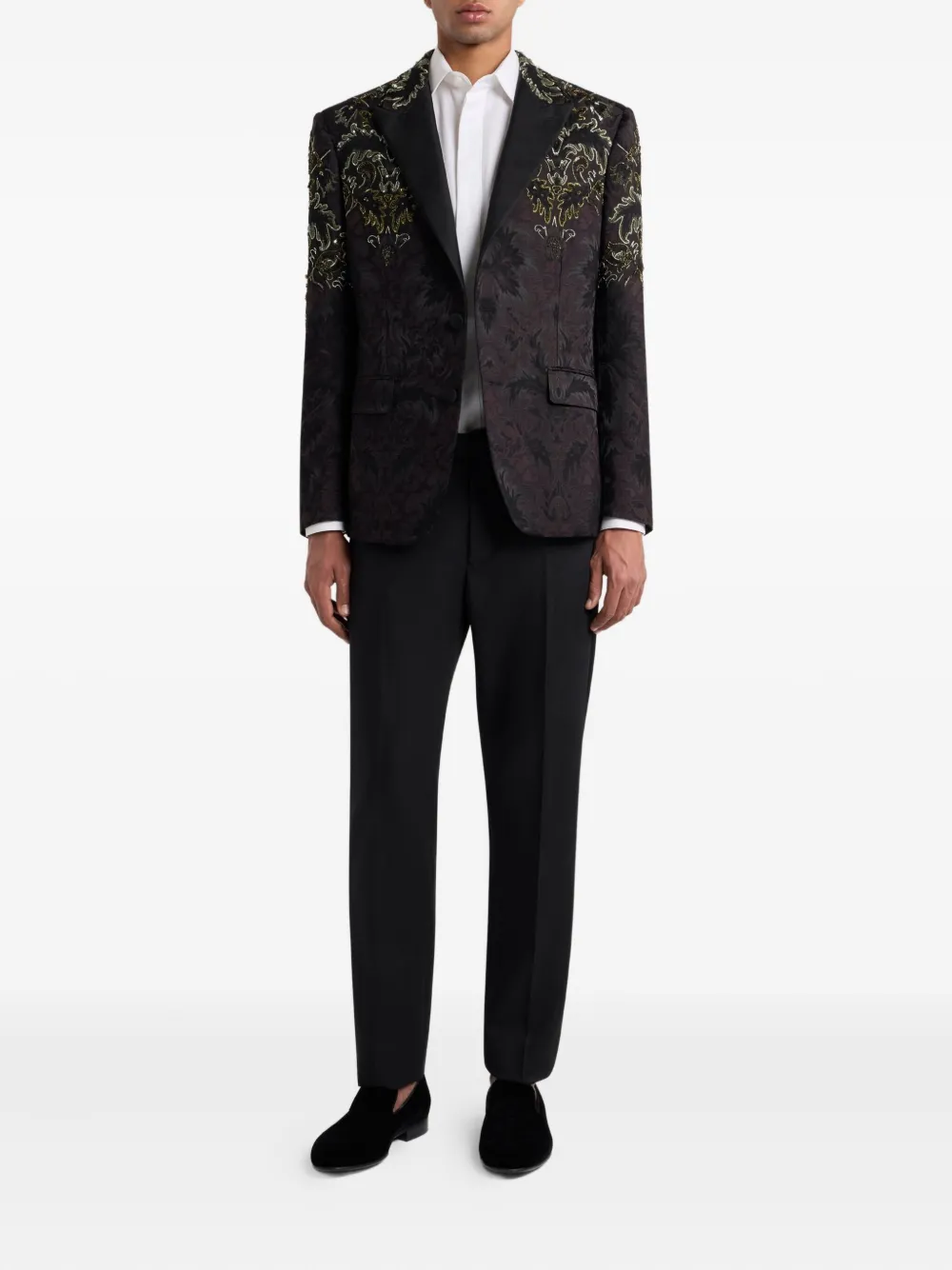 ETRO Blazer met geborduurde bloemen Zwart