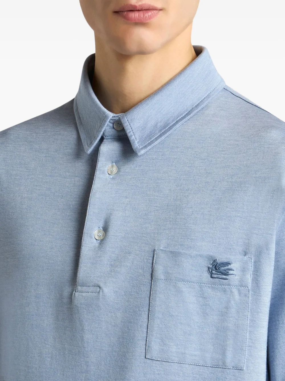 ETRO Poloshirt met geborduurd logo Blauw