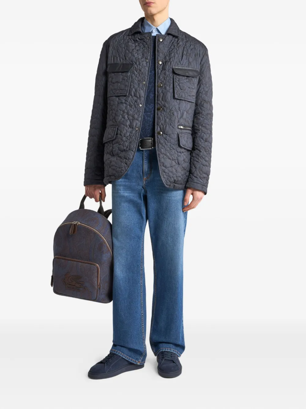 ETRO Jeans met Pegaso-borduurwerk - Blauw