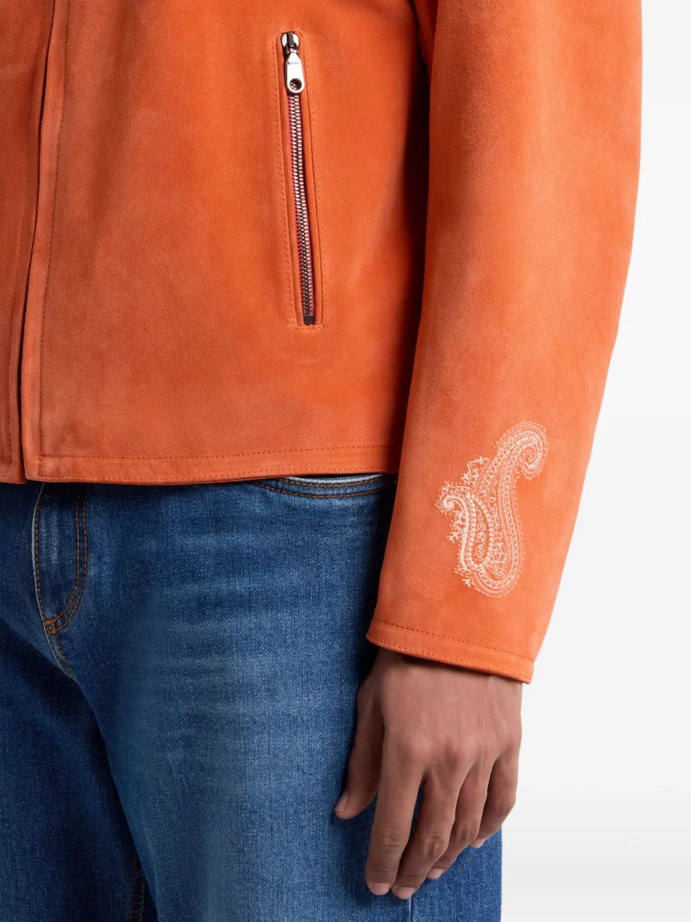 ETRO Leren jack Oranje