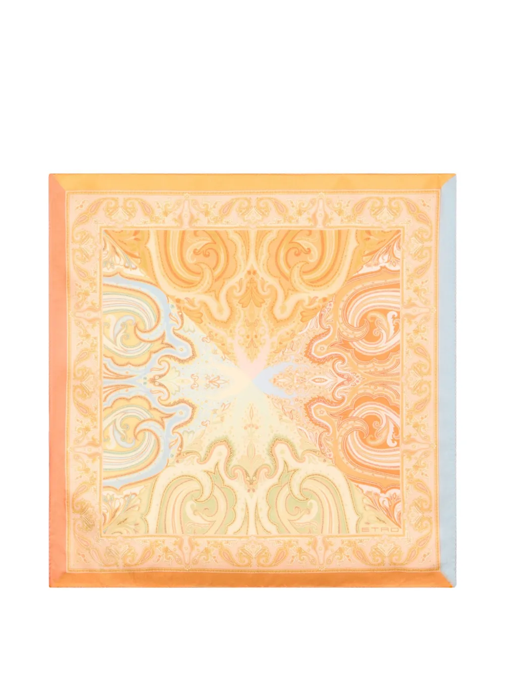 ETRO patterned silk pocket square - Arancione