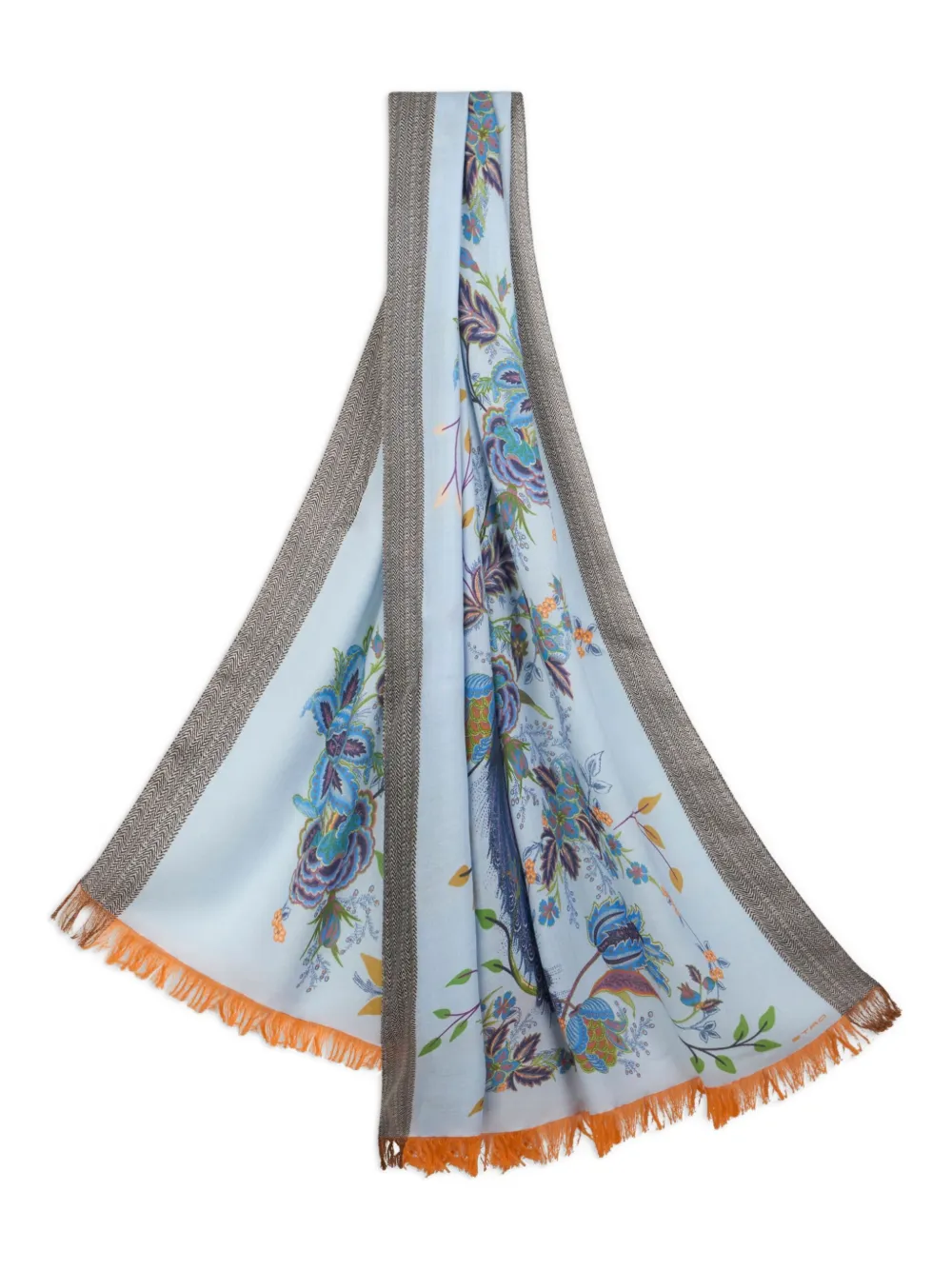 ETRO Wollen sjaal met pauwprint Blauw