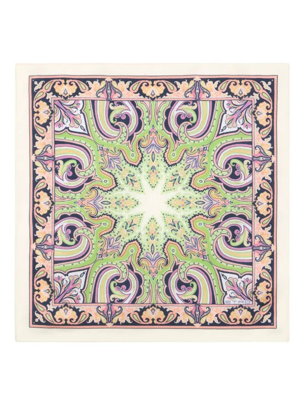 【新品同様】ETRO スカーフ　ポケットチーフ　総シルク　希少 ETRO シルク ポケットチーフ | ニュートラル | FARFETCH JP
