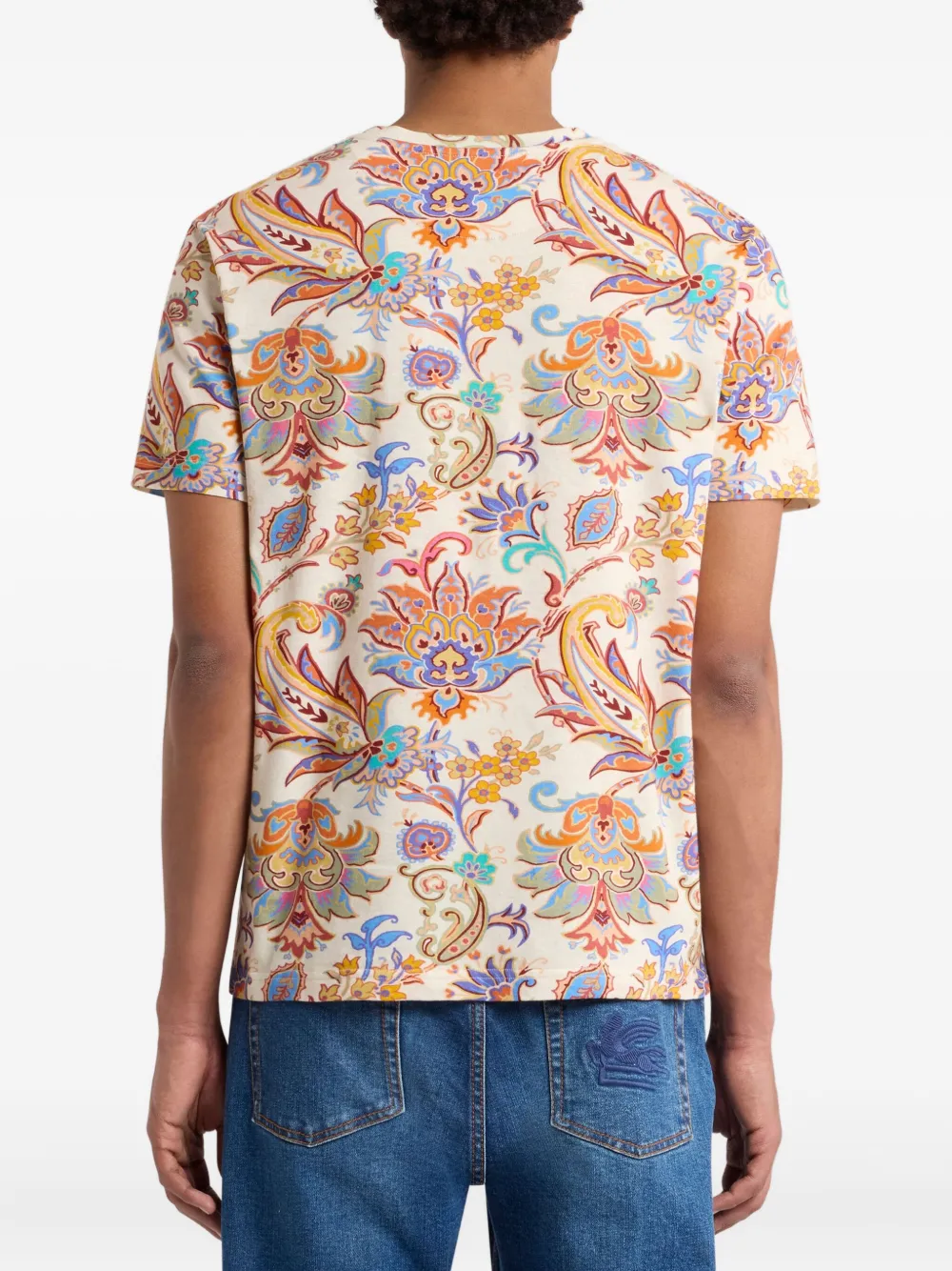 ETRO T-shirt met paisley-print Beige