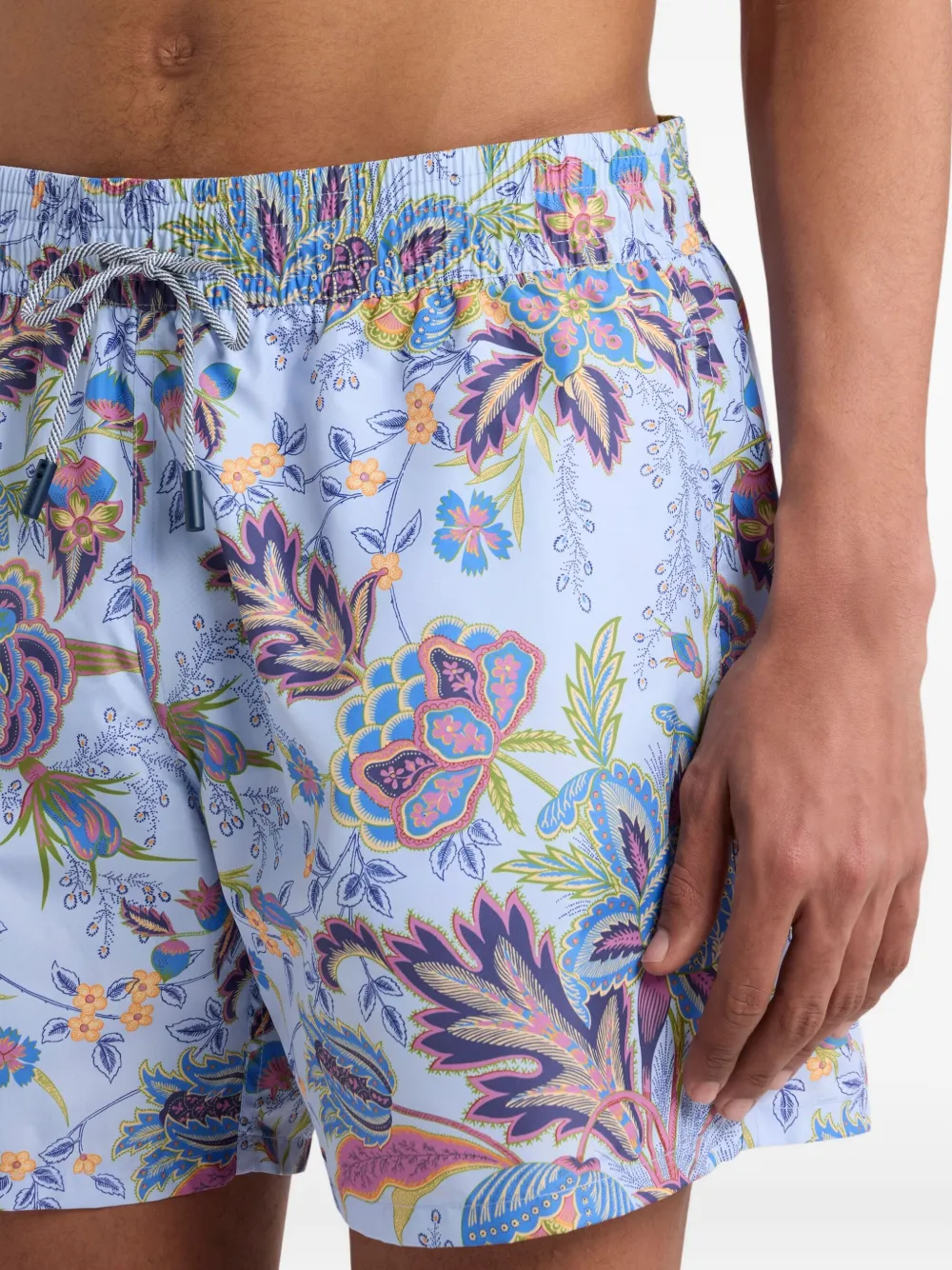 ETRO Zwembroek met bloemenprint Blauw
