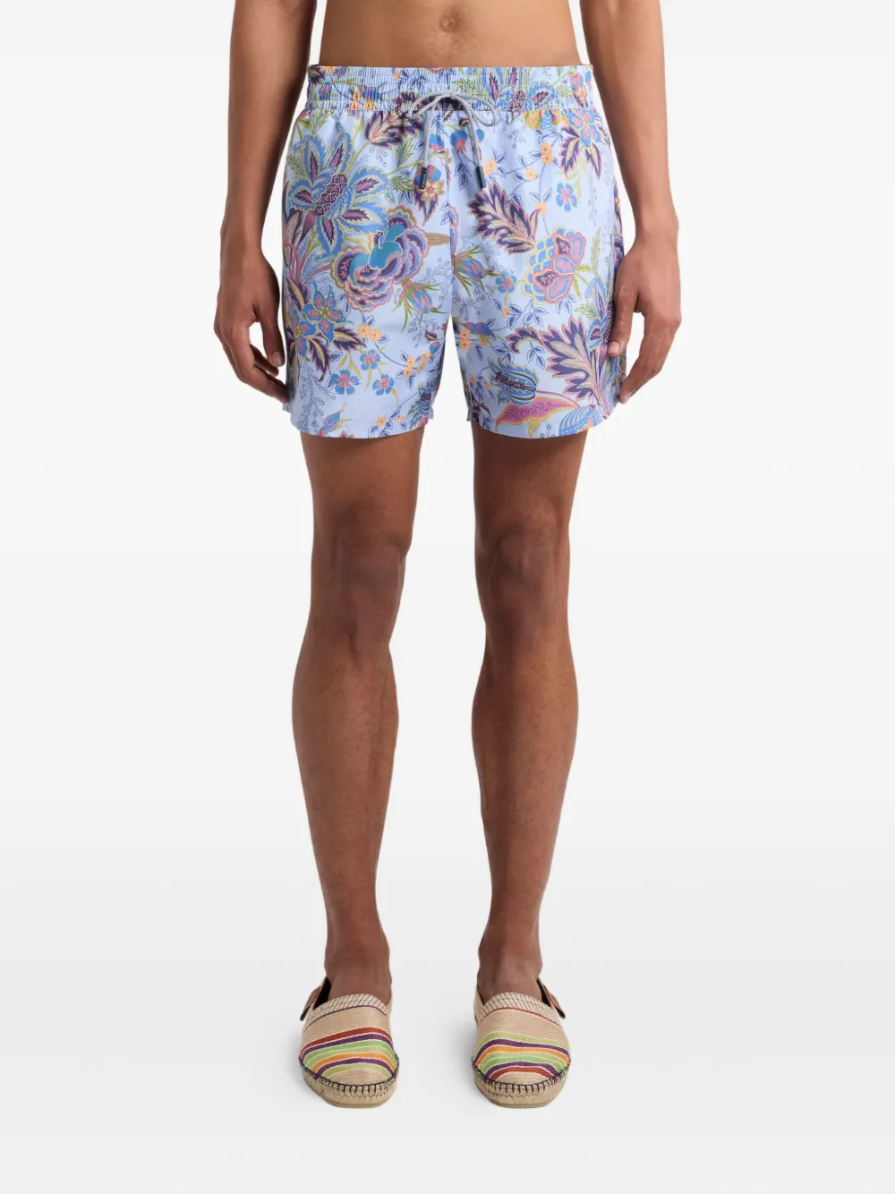 ETRO Zwembroek met bloemenprint Blauw