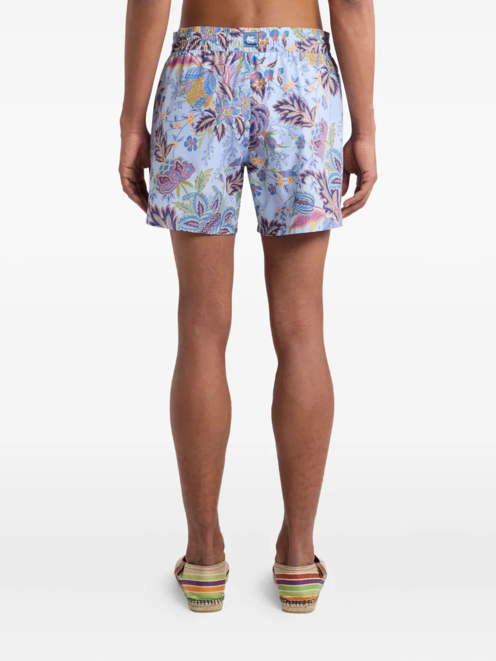 ETRO Zwembroek met bloemenprint Blauw