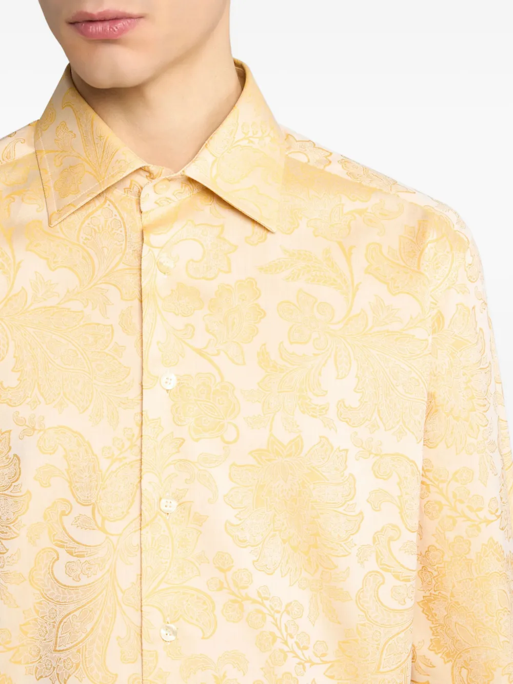 ETRO Overhemd met paisley-jacquard Geel