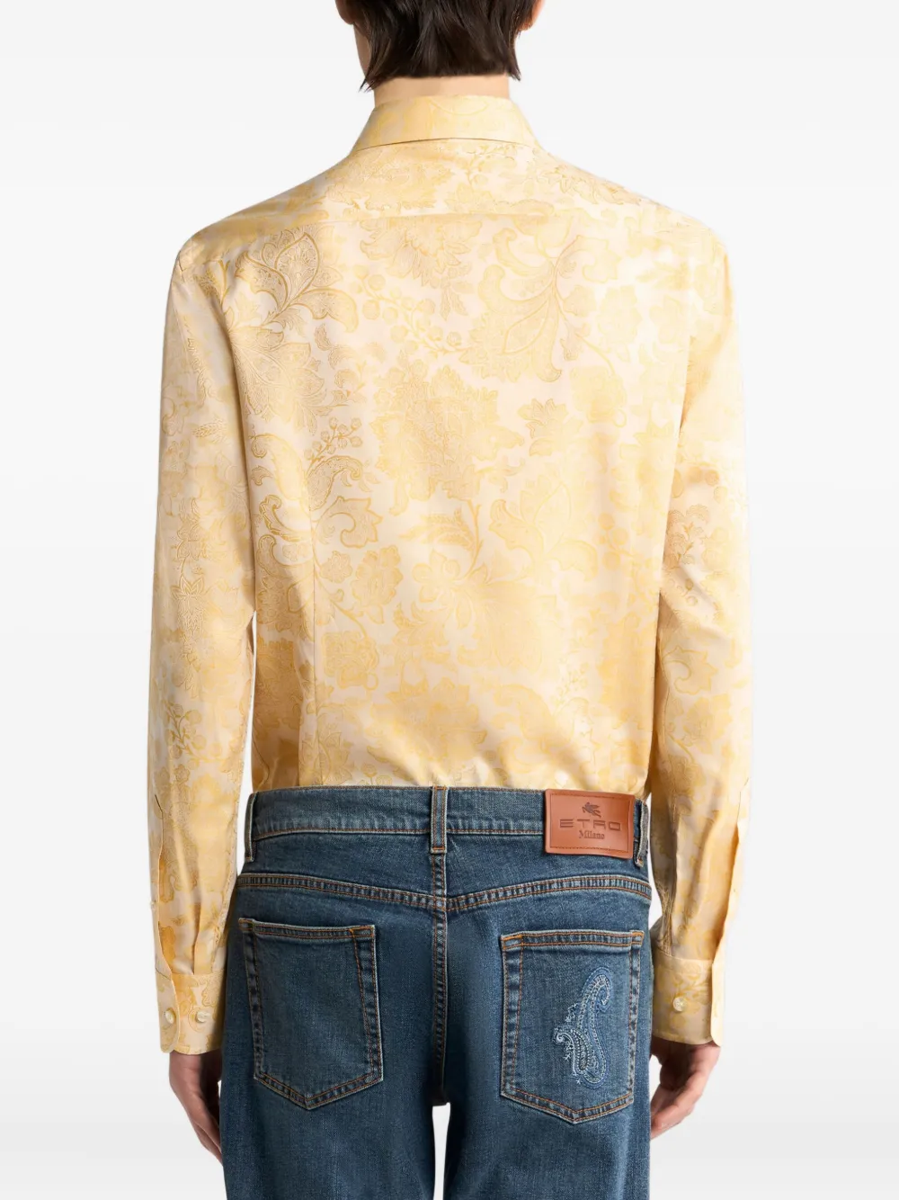 ETRO Overhemd met paisley-jacquard Geel