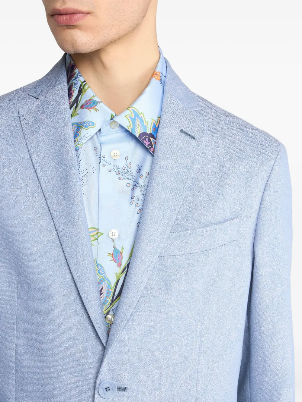 ETRO Katoenen blazer met jacquard Blauw