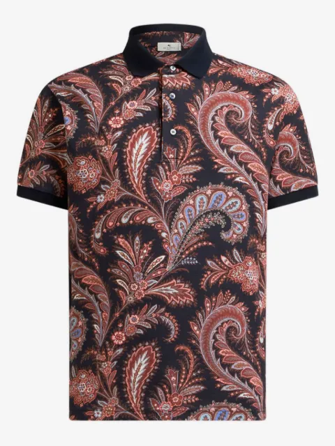 ETRO playera tipo polo con estampado de cachemira
