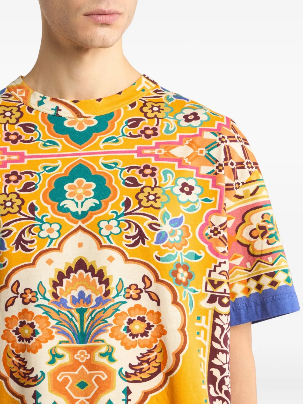 ETRO T-shirt met bloemenprint Geel