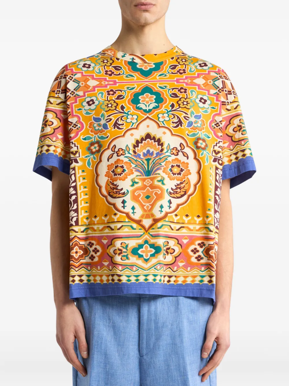 ETRO T-shirt met bloemenprint Geel