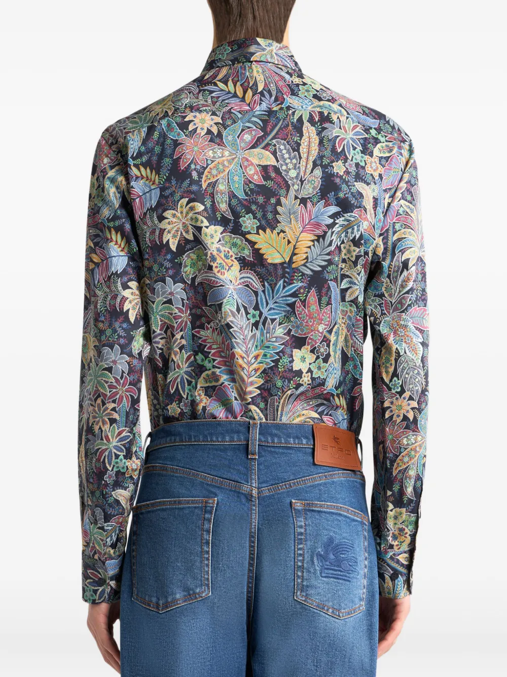 ETRO Overhemd met botanische print Blauw