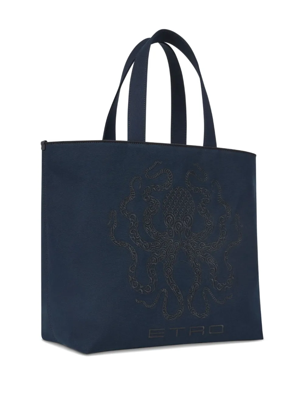 ETRO Shopper met Octopus-borduurwerk Blauw