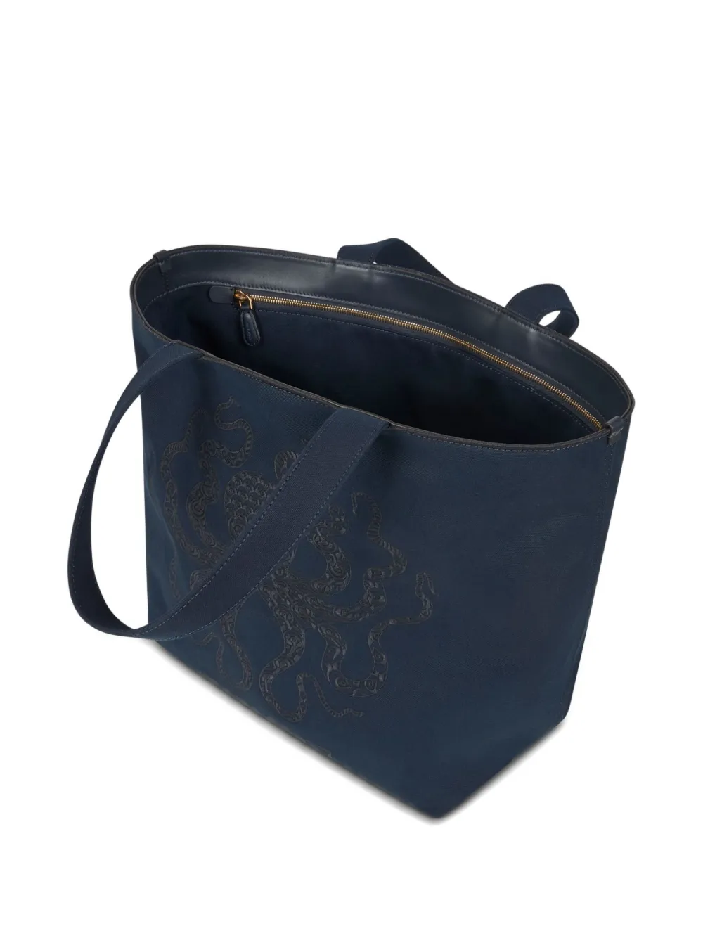 Octopus-embroidered tote bag