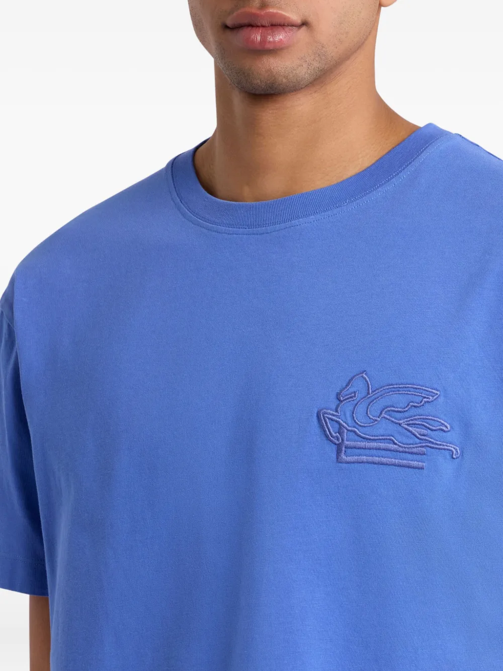 ETRO T-shirt met geborduurd logo Blauw