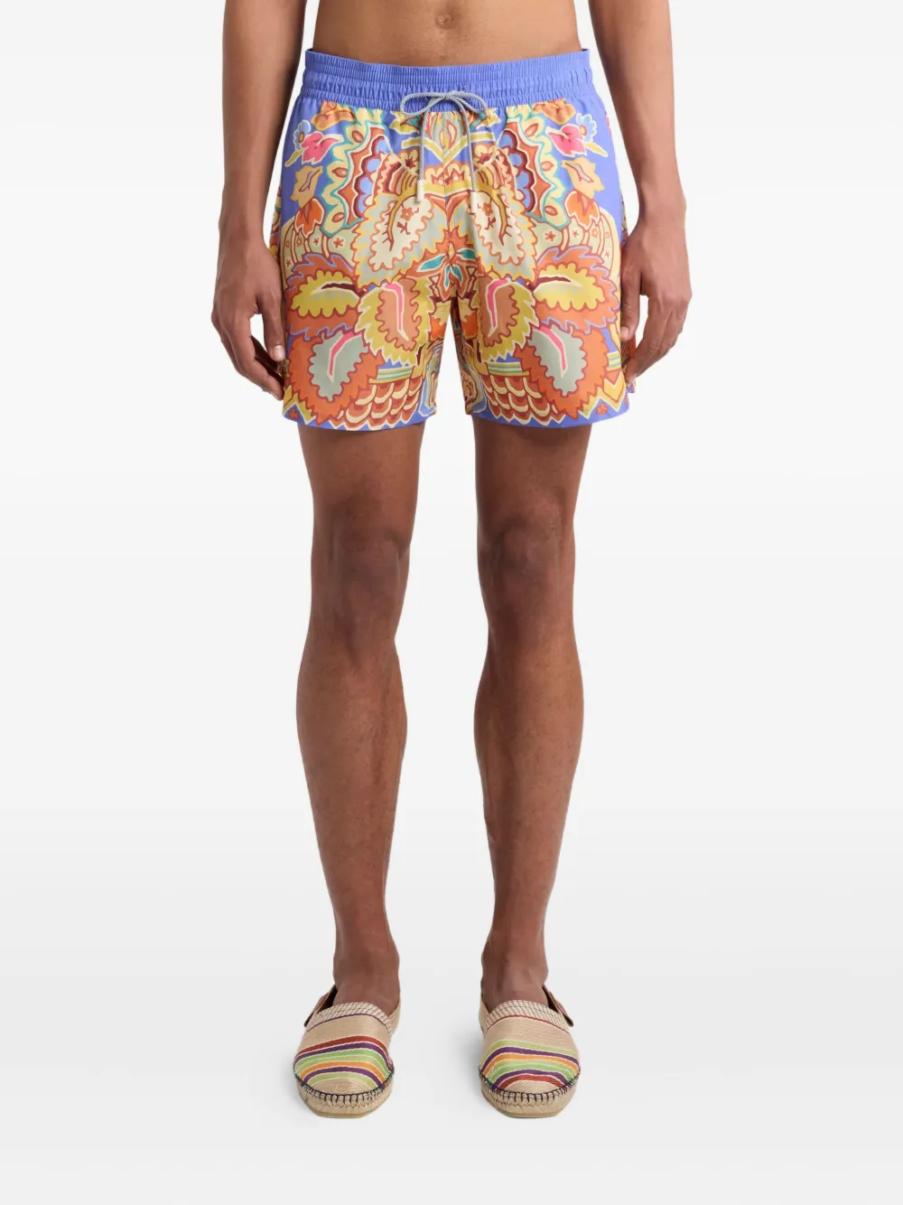 ETRO Zwembroek met bloemenprint Blauw