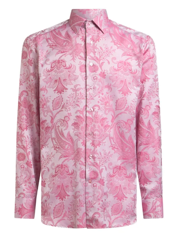 ETRO シルクシャツ ETRO ペイズリー シルクシャツ | ピンク | FARFETCH JP