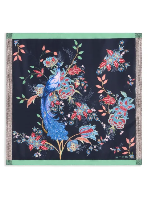 ETRO peacock-print pocket square
