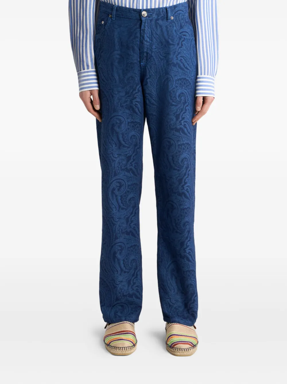 ETRO Jeans met paisley-print Blauw