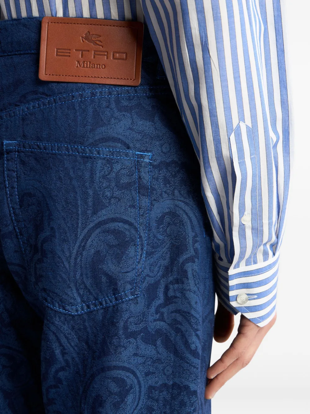ETRO Jeans met paisley-print Blauw