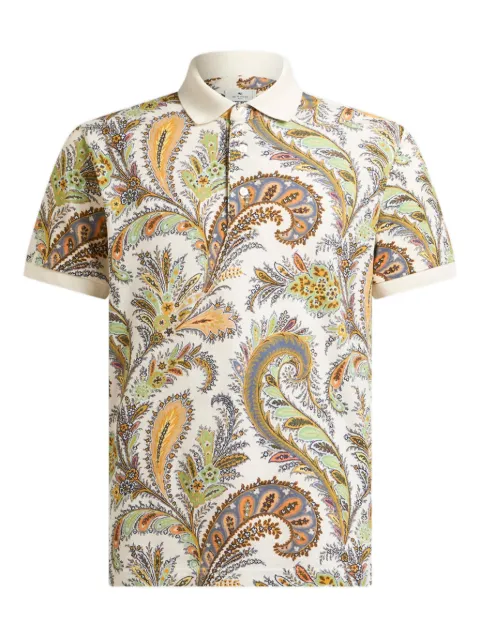 ETRO paisley-print cotton polo shirt