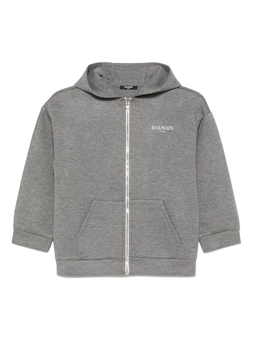 Balmain Kids logo-print hoodie - グレー Balmain Kids logo-print hoodie - グレー