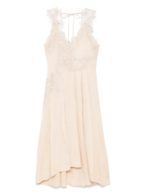 MAURIZIO MYKONOS vestido largo con detalle de encaje