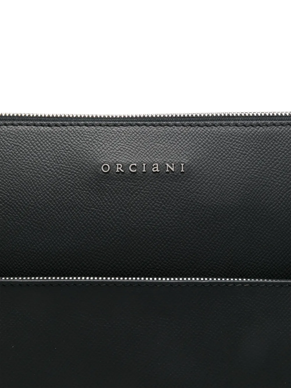 Orciani Leren laptoptas Zwart