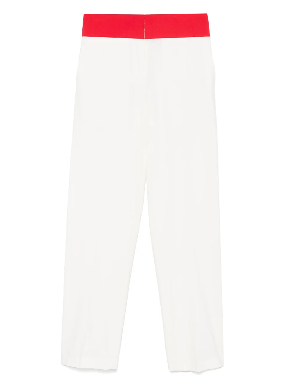 MSGM Broek met contrasterende tailleband Beige