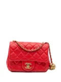 CHANEL Pre-Owned 2019 Mini Square Classic Lambskin Pearl Crush Single Flap crossbody bag - Red