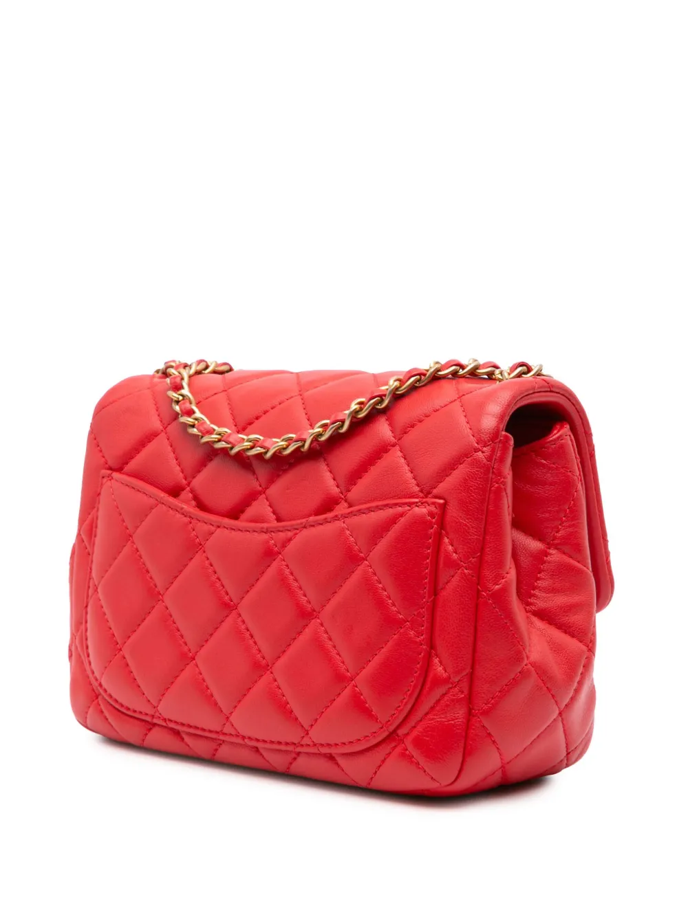 CHANEL Pre-Owned 2019 Mini Square Classic Lambskin Pearl Crush Single Flap crossbody bag | Pre-Owned | Image 2