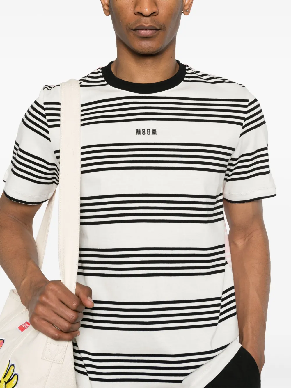 MSGM Gestreept T-shirt Zwart