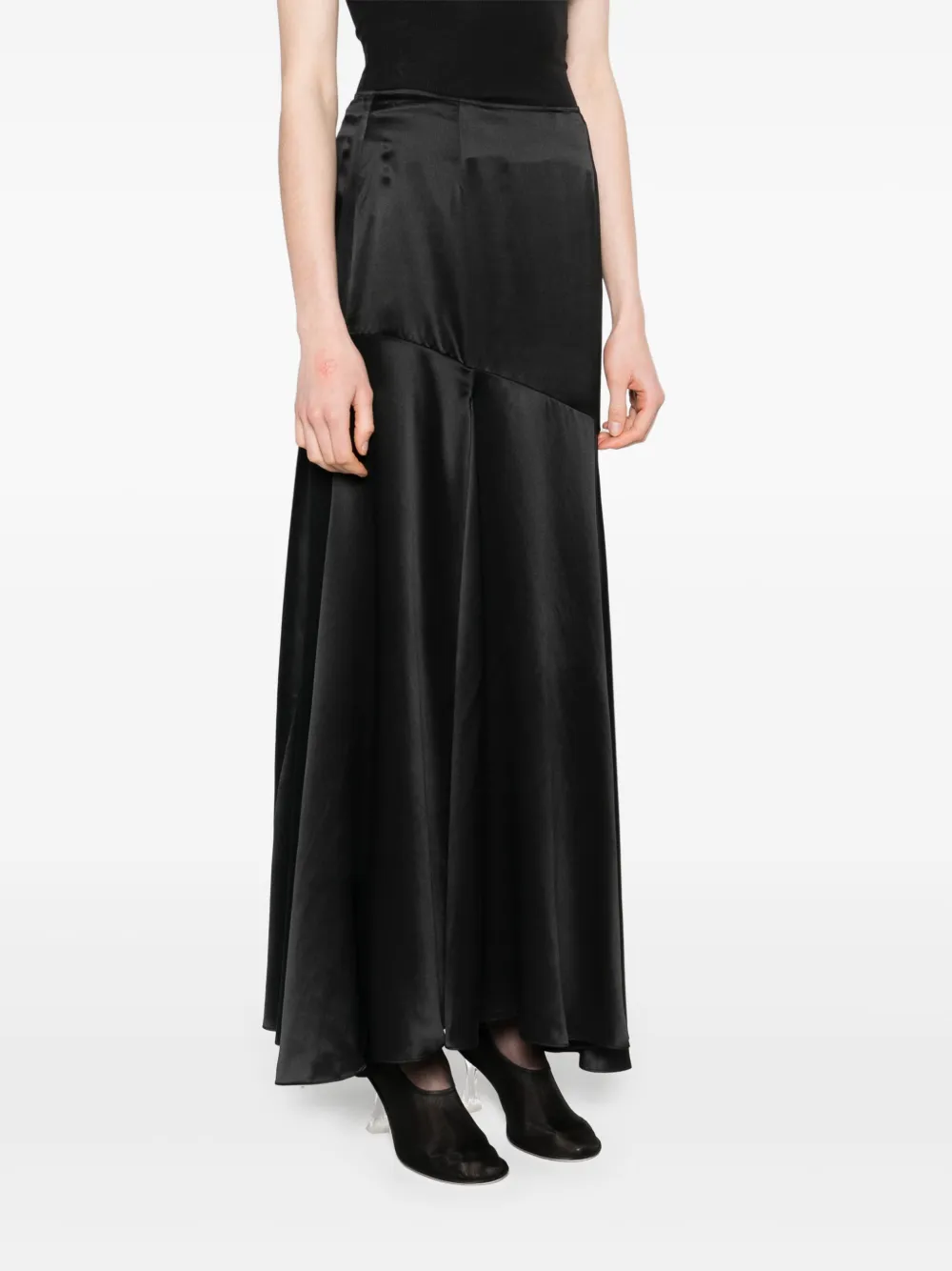 Simone Rocha Bias Cut Silk Satin Maxi Skirt