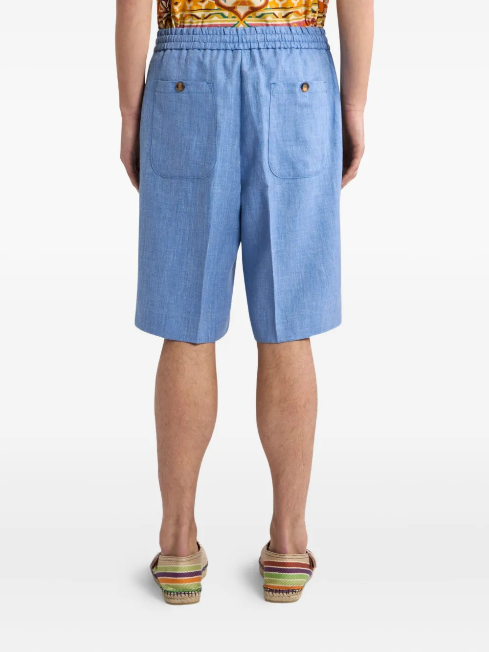 ETRO Shortss van linnenblend Blauw