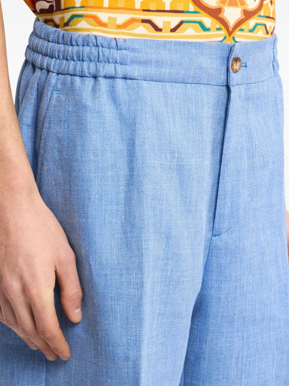 ETRO Shortss van linnenblend Blauw