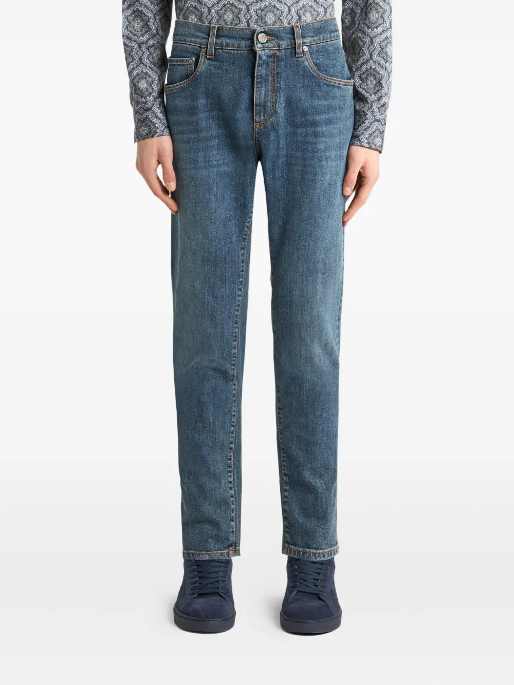 ETRO embroidered cotton jeans | Slim-Fit Jeans | Image 2