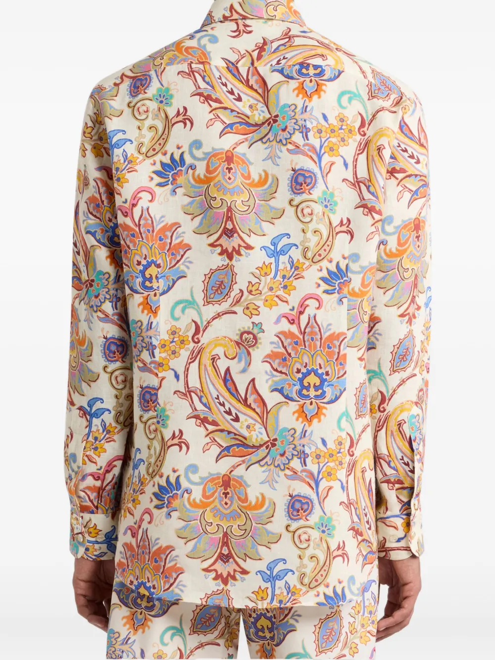 ETRO Linnen overhemd met paisley-print Beige
