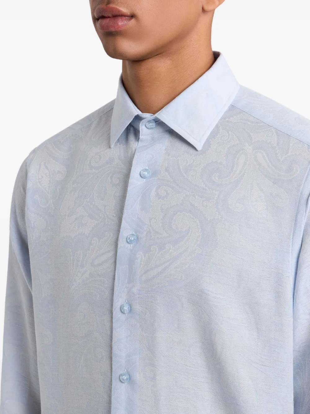ETRO Overhemd met paisley-jacquard Blauw