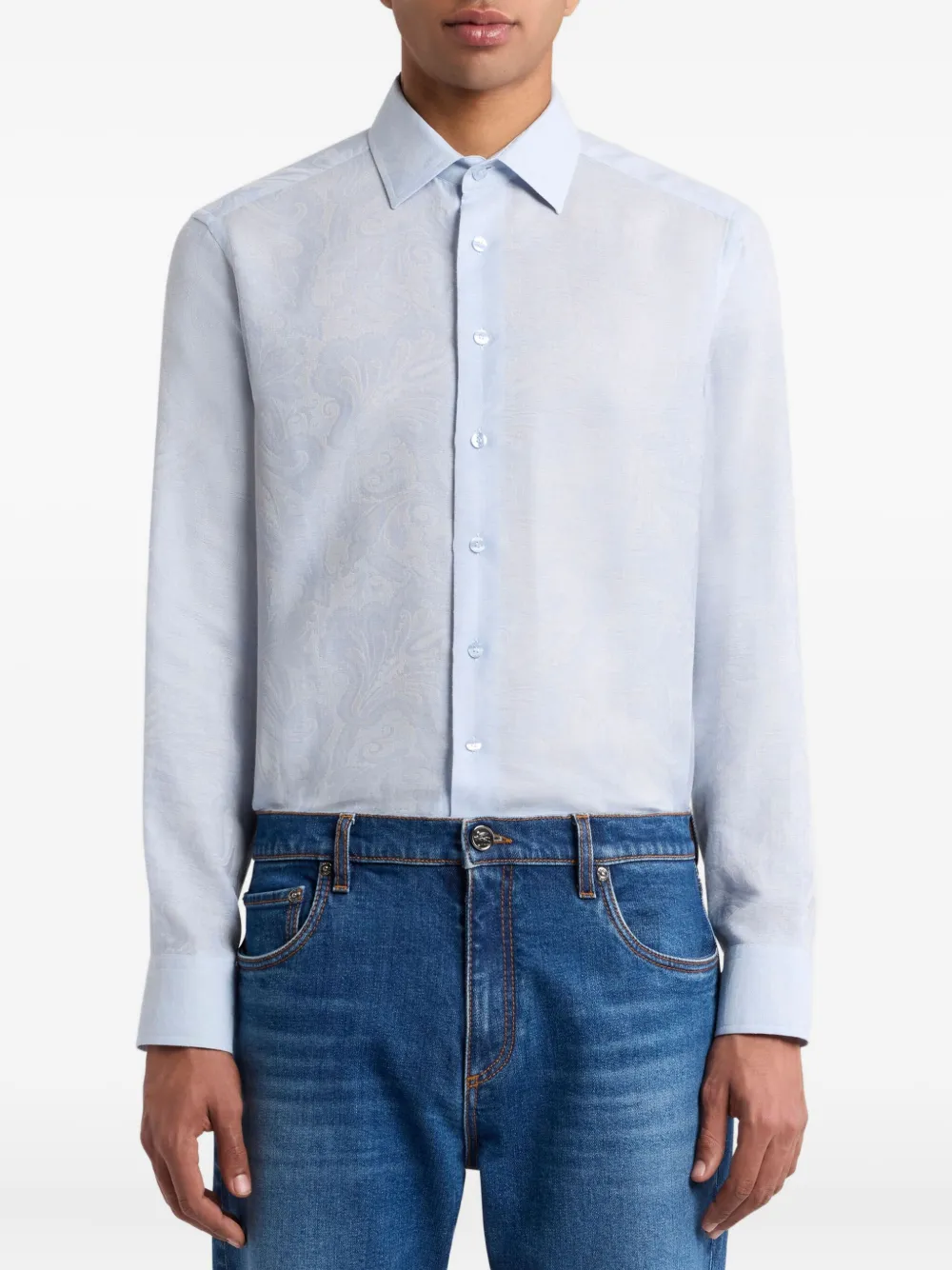 ETRO Overhemd met paisley-jacquard Blauw