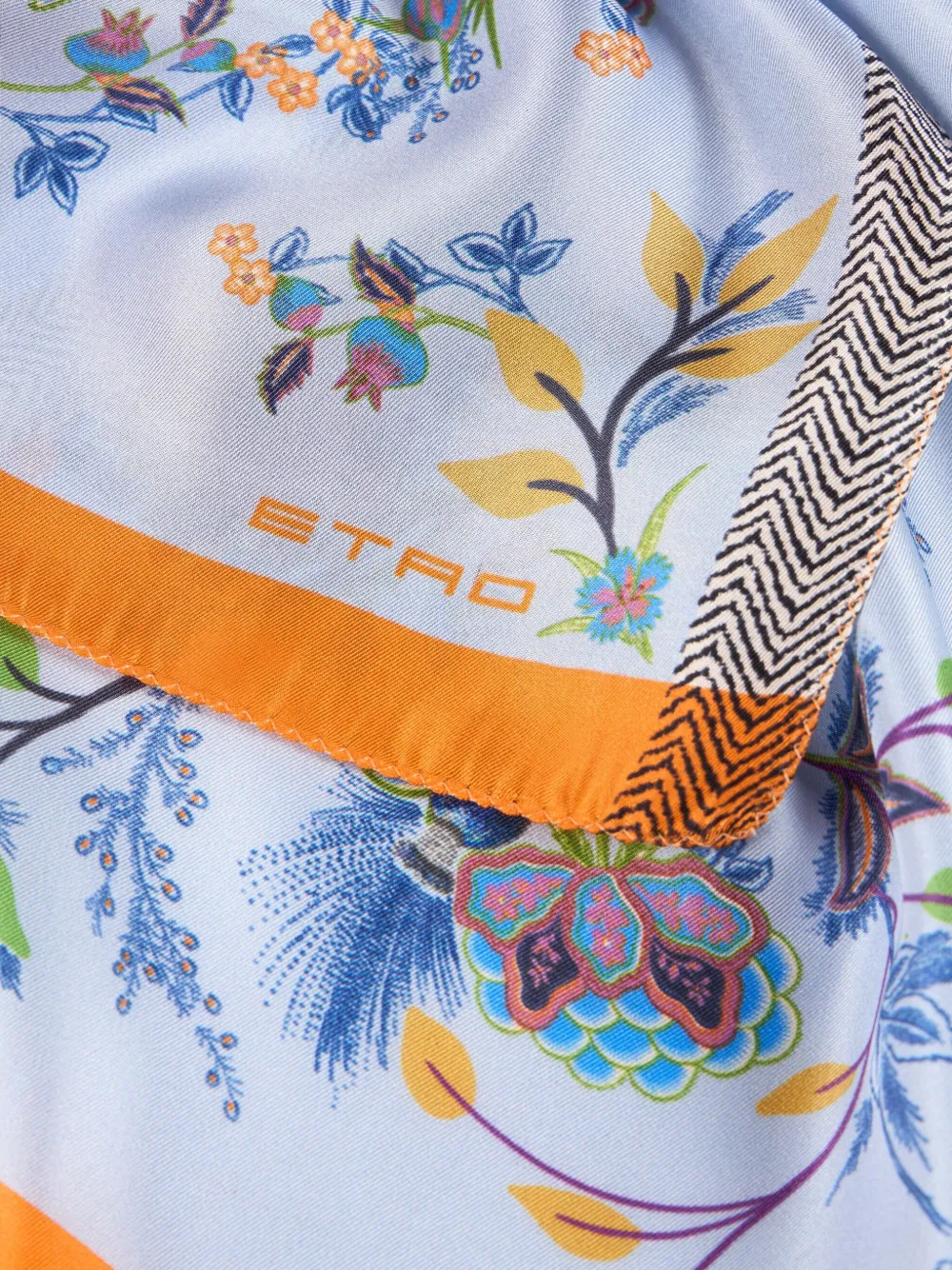 ETRO Pochet met pauwprint - Wit