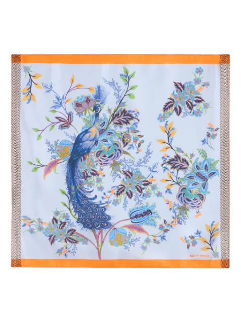 ETRO peacock-print pocket square
